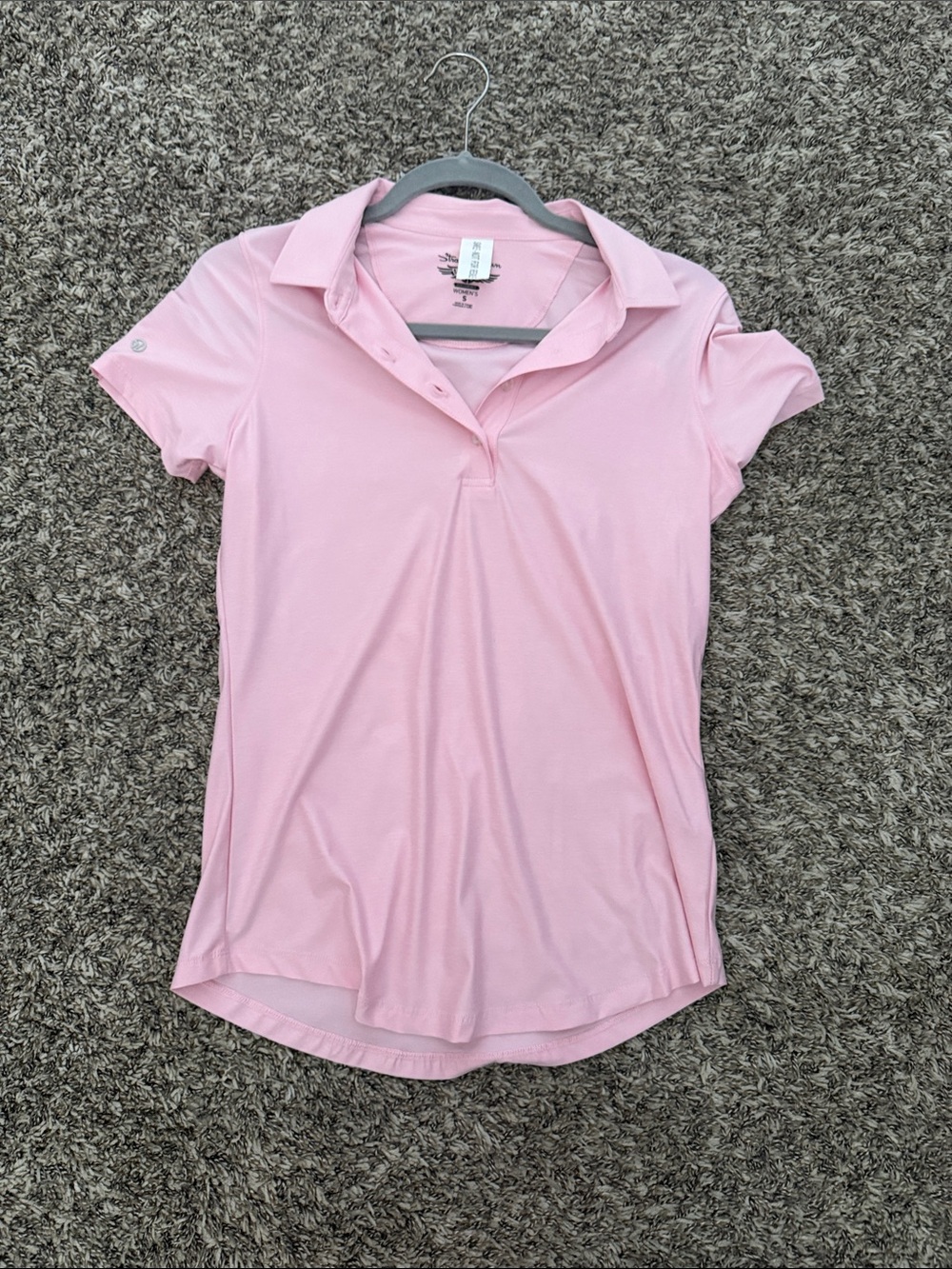 Women's Short-Sleeve Performance Polo in Light Pink
